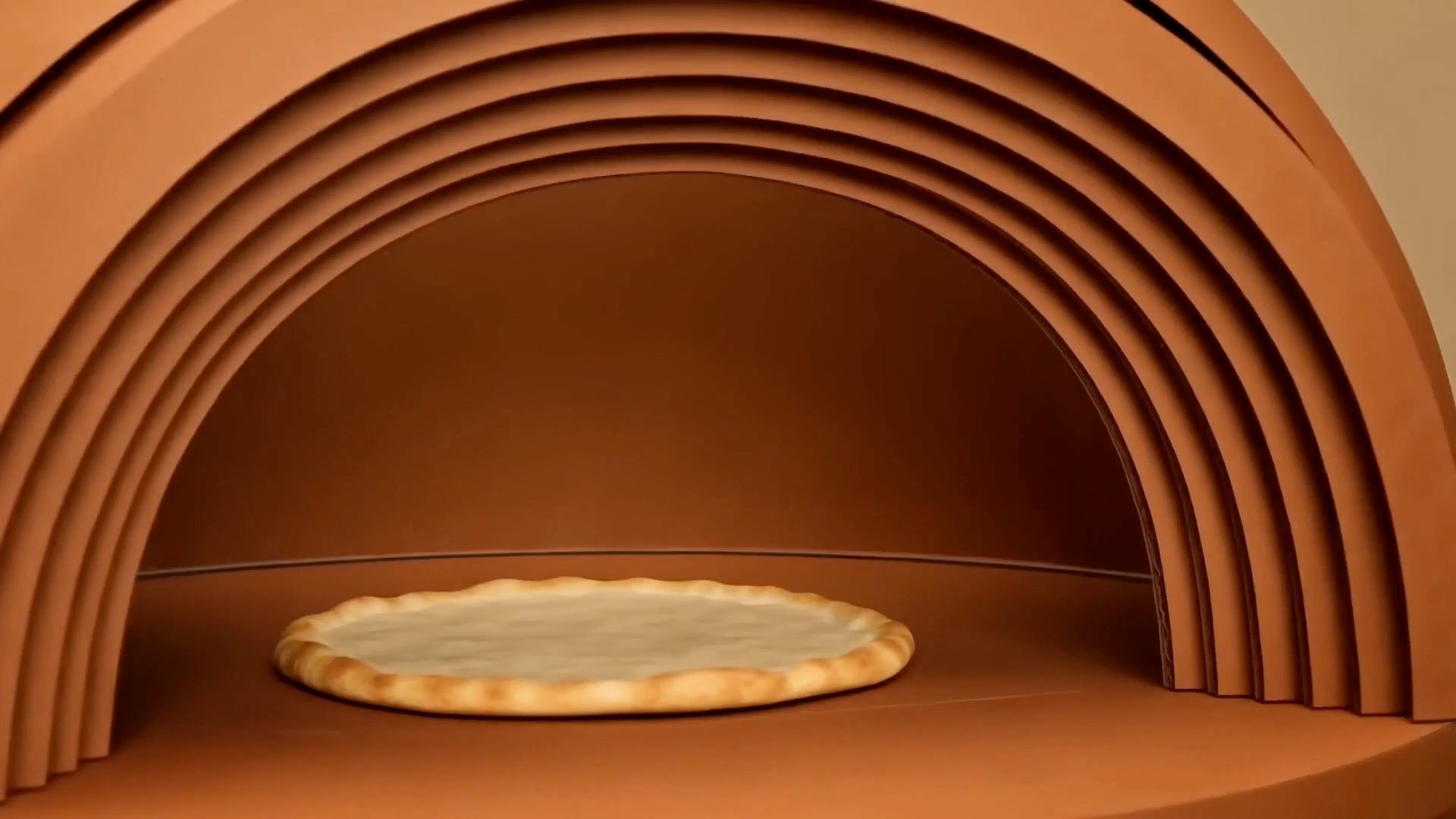 The History of Pizza — horizontal education ad, 2d paper-craft